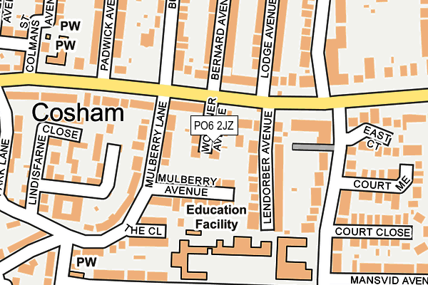 PO6 2JZ map - OS OpenMap – Local (Ordnance Survey) PO6 2JZ map - OS OpenMap – Local (Ordnance Survey)