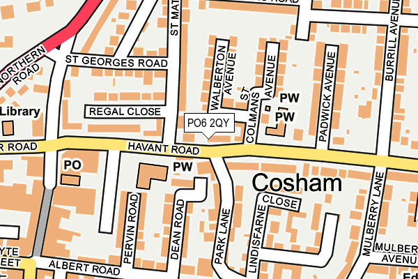 PO6 2QY map - OS OpenMap – Local (Ordnance Survey)