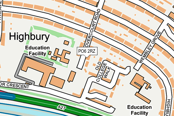 PO6 2RZ map - OS OpenMap – Local (Ordnance Survey)