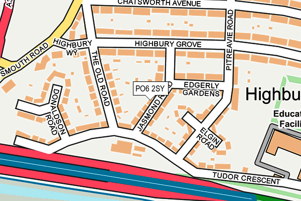 PO6 2SY map - OS OpenMap – Local (Ordnance Survey) PO6 2SY map - OS OpenMap – Local (Ordnance Survey)