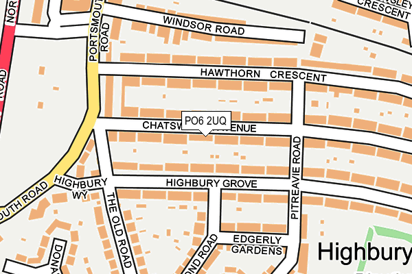 PO6 2UQ map - OS OpenMap – Local (Ordnance Survey) PO6 2UQ map - OS OpenMap – Local (Ordnance Survey)
