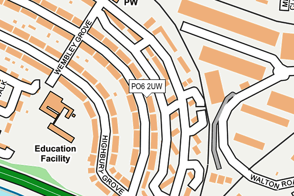 PO6 2UW map - OS OpenMap – Local (Ordnance Survey) PO6 2UW map - OS OpenMap – Local (Ordnance Survey)