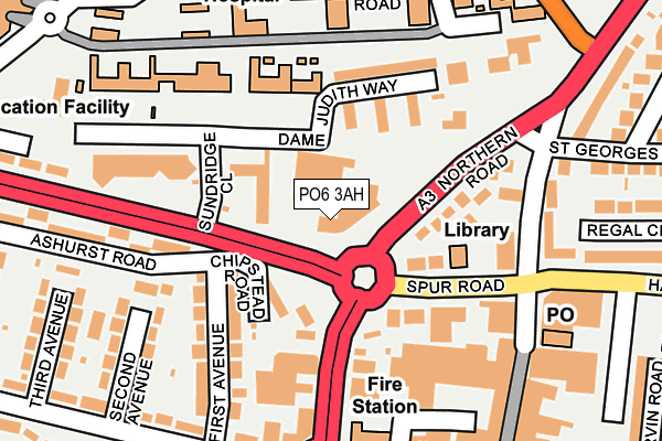 PO6 3AH map - OS OpenMap – Local (Ordnance Survey) PO6 3AH map - OS OpenMap – Local (Ordnance Survey)