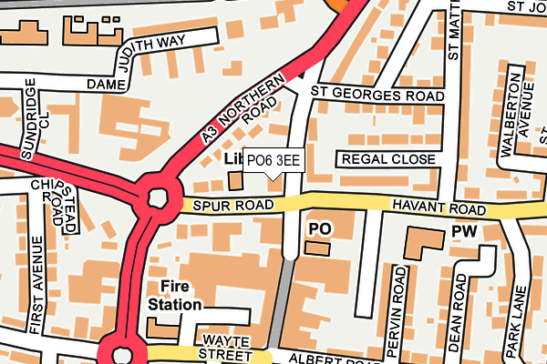PO6 3EE map - OS OpenMap – Local (Ordnance Survey) PO6 3EE map - OS OpenMap – Local (Ordnance Survey)