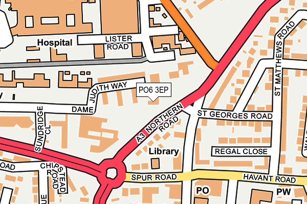 PO6 3EP map - OS OpenMap – Local (Ordnance Survey) PO6 3EP map - OS OpenMap – Local (Ordnance Survey)