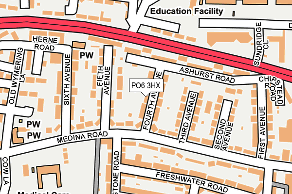 PO6 3HX map - OS OpenMap – Local (Ordnance Survey) PO6 3HX map - OS OpenMap – Local (Ordnance Survey)