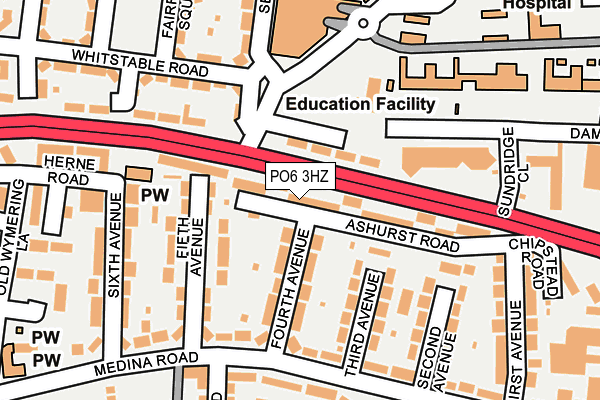 PO6 3HZ map - OS OpenMap – Local (Ordnance Survey) PO6 3HZ map - OS OpenMap – Local (Ordnance Survey)