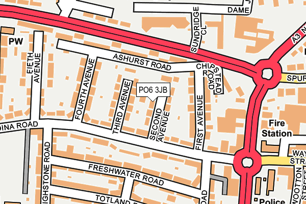 PO6 3JB map - OS OpenMap – Local (Ordnance Survey) PO6 3JB map - OS OpenMap – Local (Ordnance Survey)
