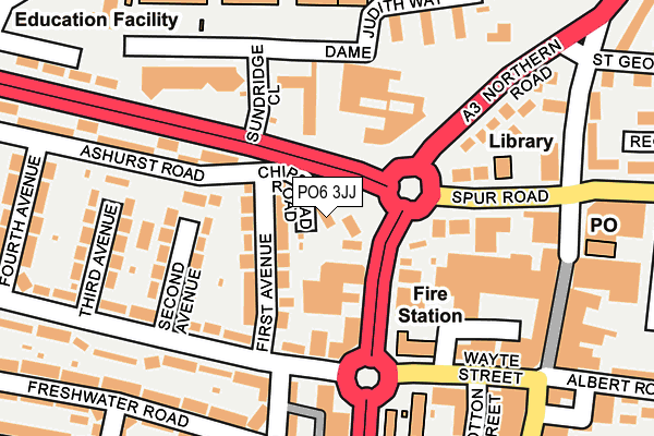PO6 3JJ map - OS OpenMap – Local (Ordnance Survey) PO6 3JJ map - OS OpenMap – Local (Ordnance Survey)