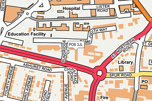 PO6 3JL map - OS OpenMap – Local (Ordnance Survey) PO6 3JL map - OS OpenMap – Local (Ordnance Survey)