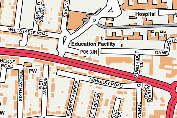 PO6 3JN map - OS OpenMap – Local (Ordnance Survey) PO6 3JN map - OS OpenMap – Local (Ordnance Survey)