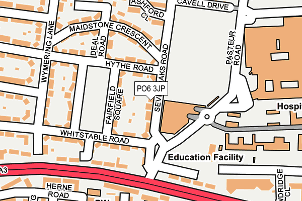 PO6 3JP map - OS OpenMap – Local (Ordnance Survey) PO6 3JP map - OS OpenMap – Local (Ordnance Survey)