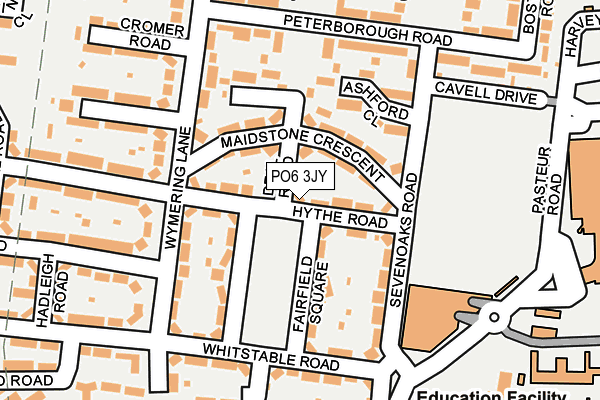 PO6 3JY map - OS OpenMap – Local (Ordnance Survey) PO6 3JY map - OS OpenMap – Local (Ordnance Survey)