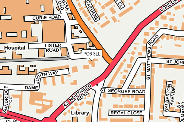 PO6 3LL map - OS OpenMap – Local (Ordnance Survey) PO6 3LL map - OS OpenMap – Local (Ordnance Survey)