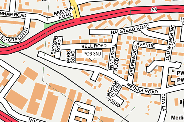 PO6 3NJ map - OS OpenMap – Local (Ordnance Survey) PO6 3NJ map - OS OpenMap – Local (Ordnance Survey)