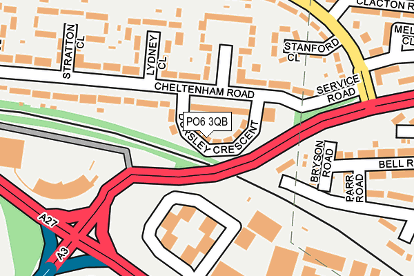 PO6 3QB map - OS OpenMap – Local (Ordnance Survey) PO6 3QB map - OS OpenMap – Local (Ordnance Survey)