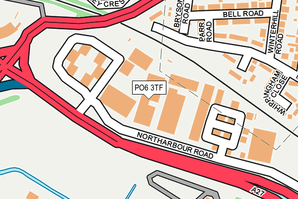 PO6 3TF map - OS OpenMap – Local (Ordnance Survey) PO6 3TF map - OS OpenMap – Local (Ordnance Survey)