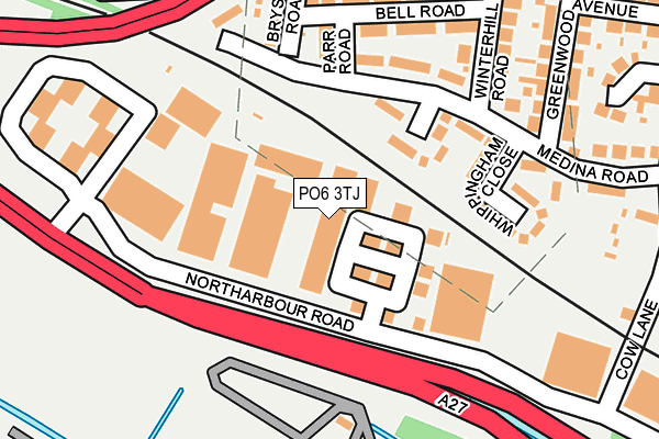 PO6 3TJ map - OS OpenMap – Local (Ordnance Survey) PO6 3TJ map - OS OpenMap – Local (Ordnance Survey)