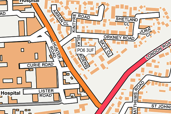 PO6 3UF map - OS OpenMap – Local (Ordnance Survey) PO6 3UF map - OS OpenMap – Local (Ordnance Survey)