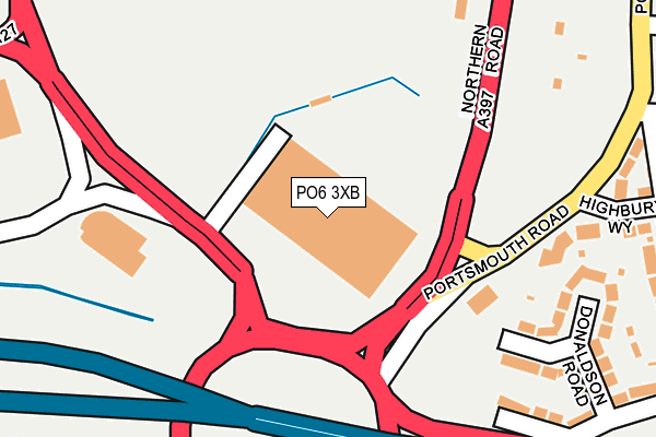 PO6 3XB map - OS OpenMap – Local (Ordnance Survey) PO6 3XB map - OS OpenMap – Local (Ordnance Survey)