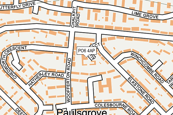 PO6 4AP map - OS OpenMap – Local (Ordnance Survey) PO6 4AP map - OS OpenMap – Local (Ordnance Survey)