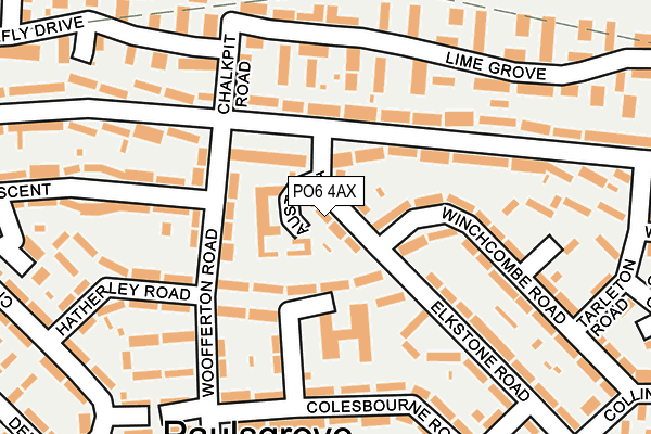 PO6 4AX map - OS OpenMap – Local (Ordnance Survey) PO6 4AX map - OS OpenMap – Local (Ordnance Survey)