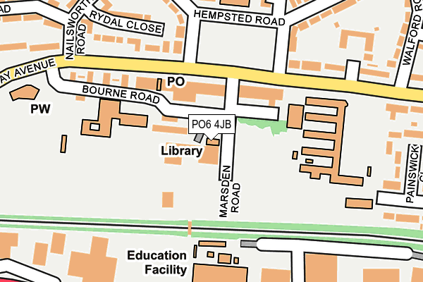 PO6 4JB map - OS OpenMap – Local (Ordnance Survey) PO6 4JB map - OS OpenMap – Local (Ordnance Survey)