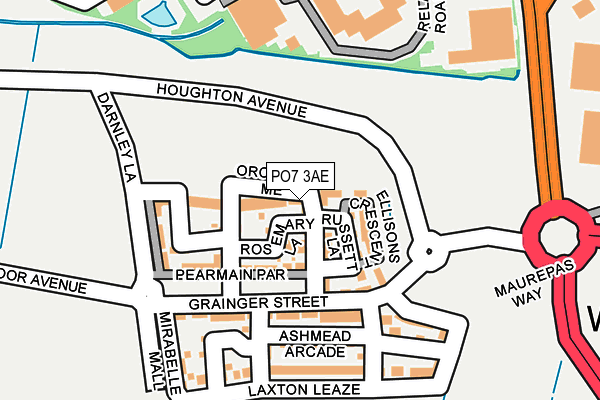 PO7 3AE map - OS OpenMap – Local (Ordnance Survey) PO7 3AE map - OS OpenMap – Local (Ordnance Survey)