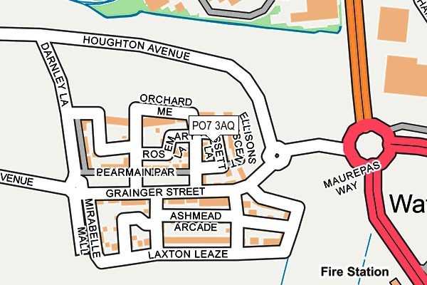PO7 3AQ map - OS OpenMap – Local (Ordnance Survey)