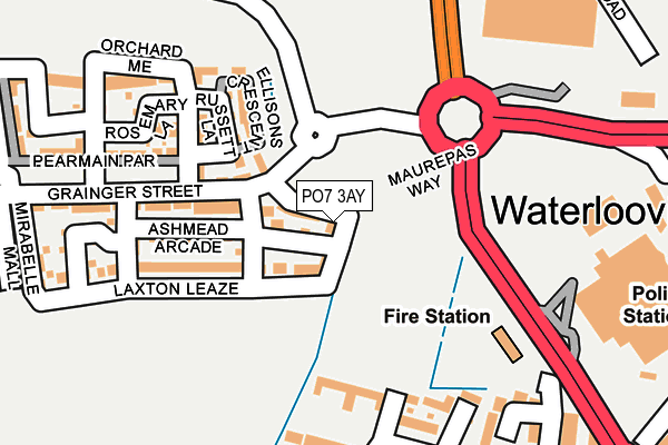 PO7 3AY map - OS OpenMap – Local (Ordnance Survey) PO7 3AY map - OS OpenMap – Local (Ordnance Survey)