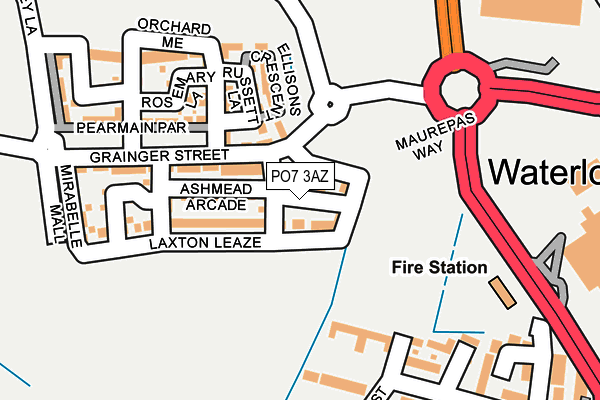 PO7 3AZ map - OS OpenMap – Local (Ordnance Survey) PO7 3AZ map - OS OpenMap – Local (Ordnance Survey)