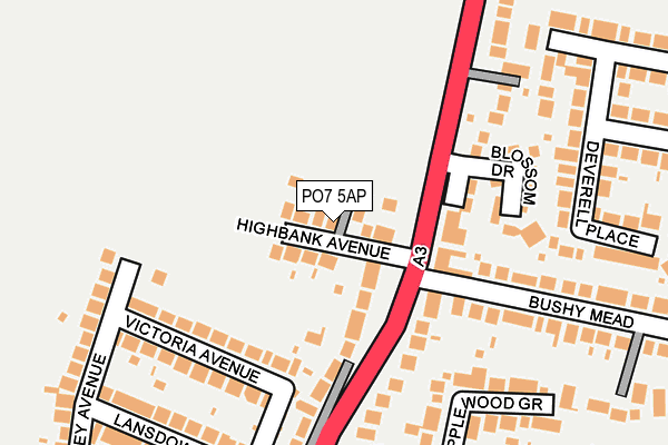 PO7 5AP map - OS OpenMap – Local (Ordnance Survey)