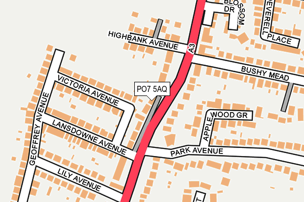 PO7 5AQ map - OS OpenMap – Local (Ordnance Survey) PO7 5AQ map - OS OpenMap – Local (Ordnance Survey)