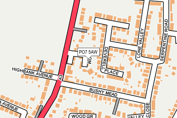 PO7 5AW map - OS OpenMap – Local (Ordnance Survey) PO7 5AW map - OS OpenMap – Local (Ordnance Survey)
