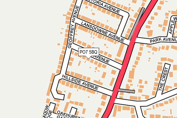 PO7 5BQ map - OS OpenMap – Local (Ordnance Survey) PO7 5BQ map - OS OpenMap – Local (Ordnance Survey)