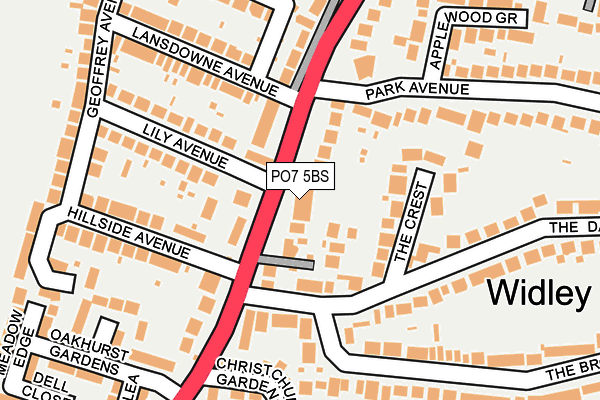 PO7 5BS map - OS OpenMap – Local (Ordnance Survey)