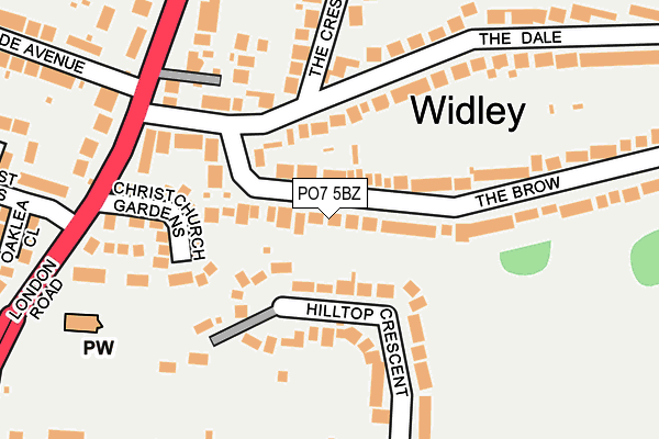 PO7 5BZ map - OS OpenMap – Local (Ordnance Survey) PO7 5BZ map - OS OpenMap – Local (Ordnance Survey)