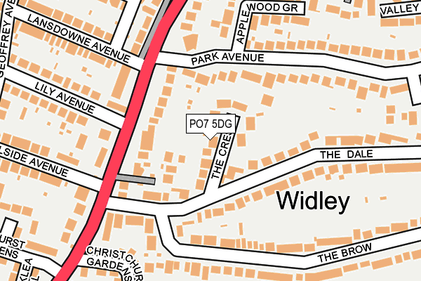 PO7 5DG map - OS OpenMap – Local (Ordnance Survey)