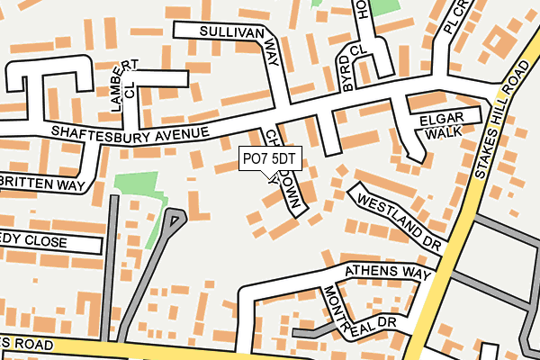 PO7 5DT map - OS OpenMap – Local (Ordnance Survey) PO7 5DT map - OS OpenMap – Local (Ordnance Survey)