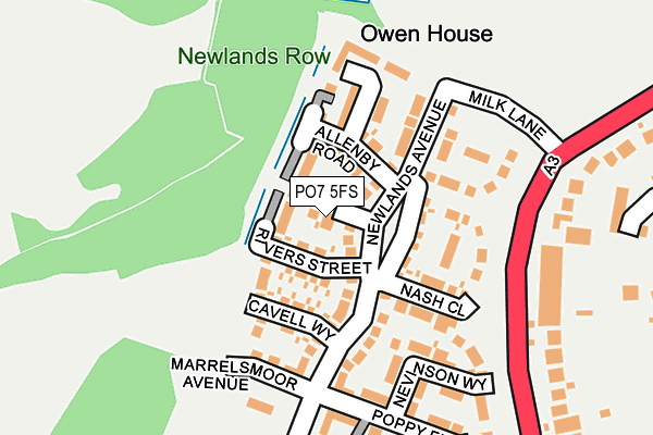 PO7 5FS map - OS OpenMap – Local (Ordnance Survey)