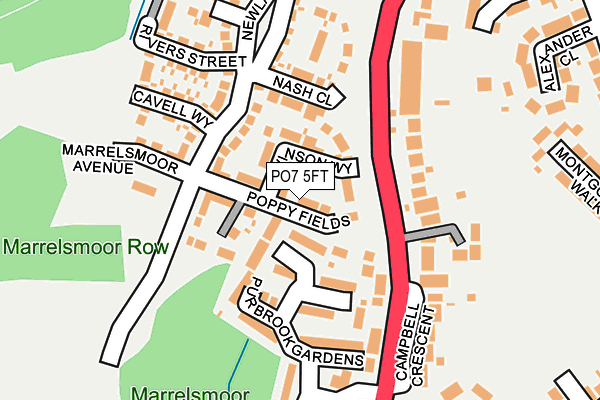 PO7 5FT map - OS OpenMap – Local (Ordnance Survey) PO7 5FT map - OS OpenMap – Local (Ordnance Survey)