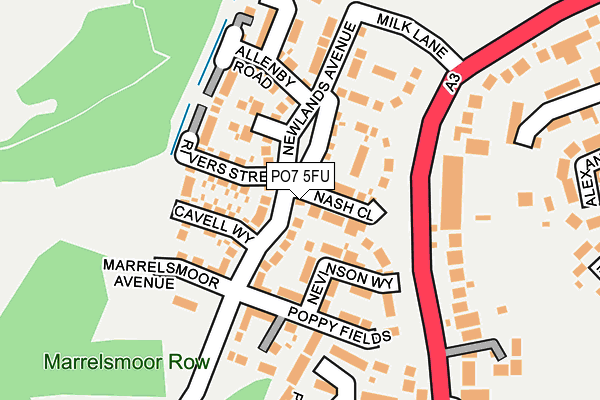 PO7 5FU map - OS OpenMap – Local (Ordnance Survey) PO7 5FU map - OS OpenMap – Local (Ordnance Survey)