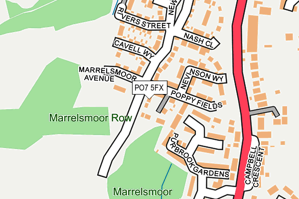 PO7 5FX map - OS OpenMap – Local (Ordnance Survey)