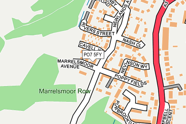 PO7 5FY map - OS OpenMap – Local (Ordnance Survey)