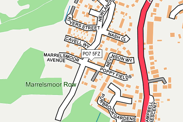 PO7 5FZ map - OS OpenMap – Local (Ordnance Survey) PO7 5FZ map - OS OpenMap – Local (Ordnance Survey)