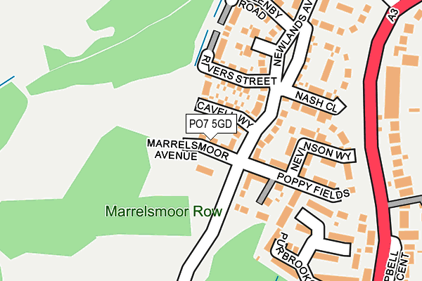 PO7 5GD map - OS OpenMap – Local (Ordnance Survey)