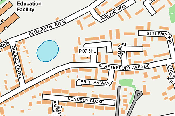 PO7 5HL map - OS OpenMap – Local (Ordnance Survey) PO7 5HL map - OS OpenMap – Local (Ordnance Survey)