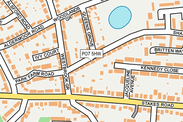PO7 5HW map - OS OpenMap – Local (Ordnance Survey) PO7 5HW map - OS OpenMap – Local (Ordnance Survey)