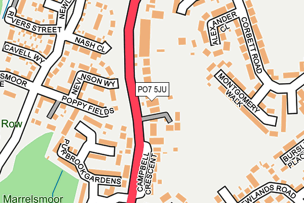 PO7 5JU map - OS OpenMap – Local (Ordnance Survey) PO7 5JU map - OS OpenMap – Local (Ordnance Survey)