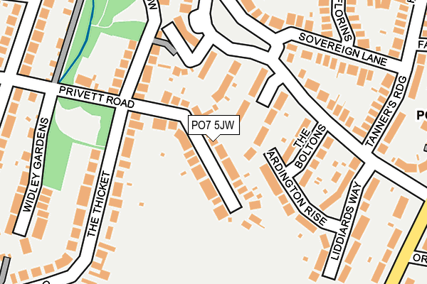 PO7 5JW map - OS OpenMap – Local (Ordnance Survey) PO7 5JW map - OS OpenMap – Local (Ordnance Survey)